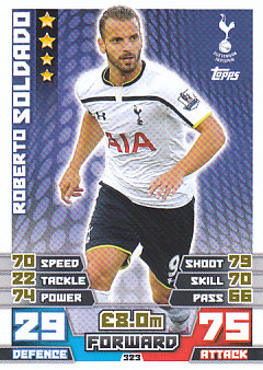 Roberto Soldado Tottenham Hotspur 2014/15 Topps Match Attax #323